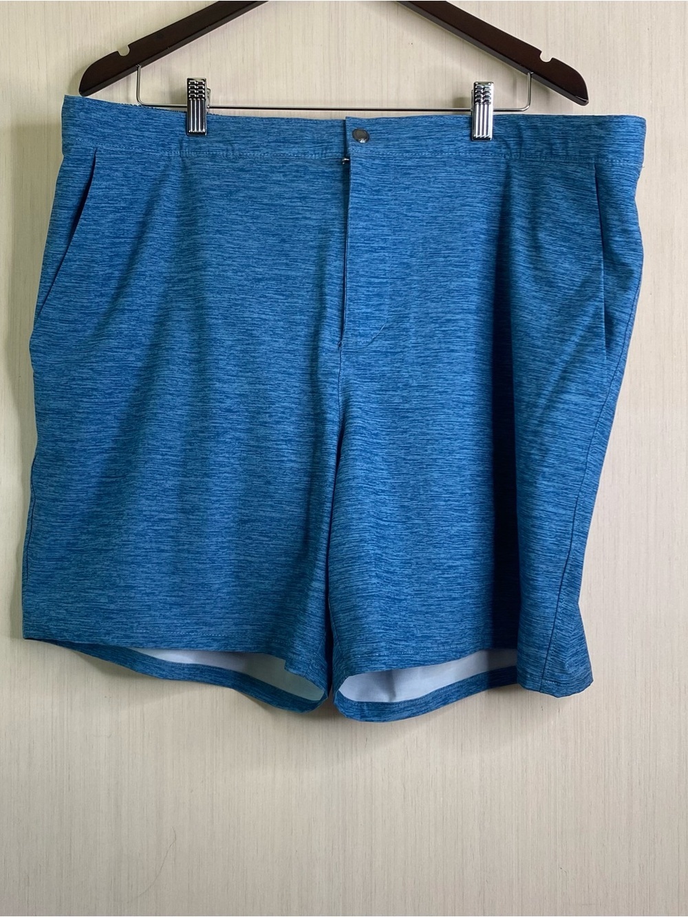 Lands End Men’s Swim Trunks Lined Elastic Drawstring Blue 7” Inseam XL (40-42)